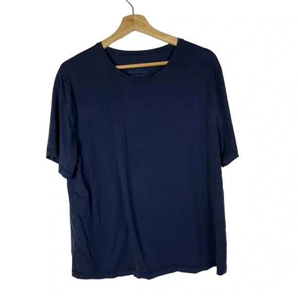 Organic Basics True Navy Blue True Tee Crewneck Short Sleeve T-Shirt L - Picture 2 of 3